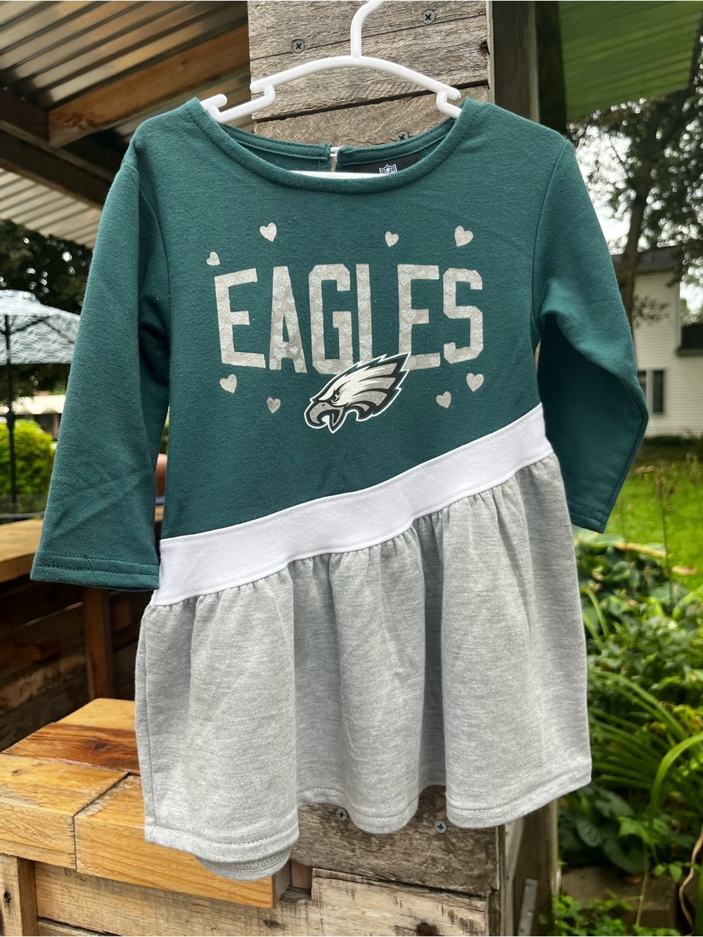 NFL Team Apparel Girls' Philadelphia Eagles Dress 12 Months 🏈Football Season🏈